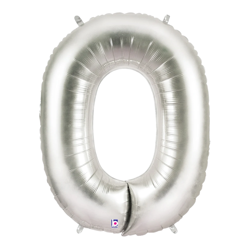 34" Betlallic Silver Letter Megaloons Foil Balloon | Letters A-Z