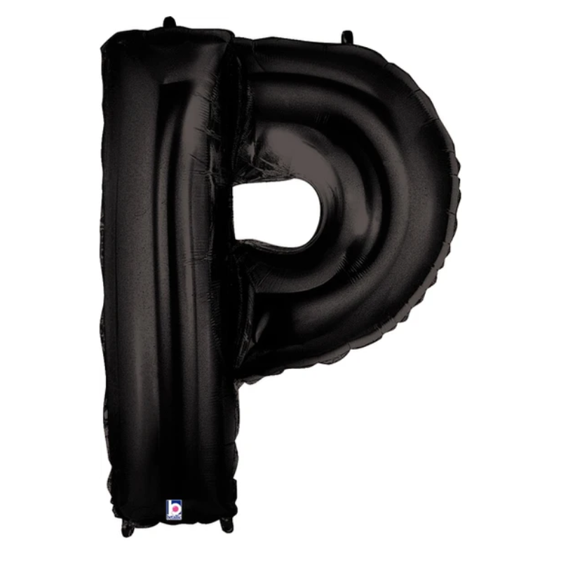 34" Betallic Black Letter Megaloons Foil Balloon | Letters A - Z