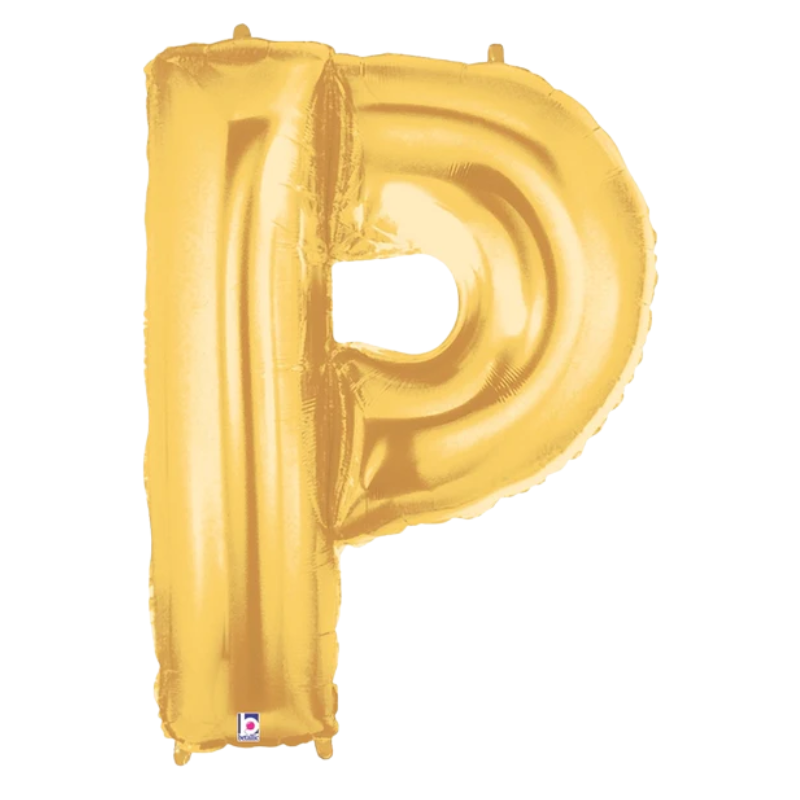 7" | 14"| Globo de papel de aluminio con letras doradas de 40" - Megaloons Letras A -Z | 3 tamaños disponibles