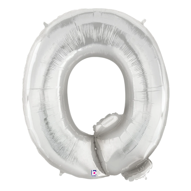 34" Betlallic Silver Letter Megaloons Foil Balloon | Letters A-Z