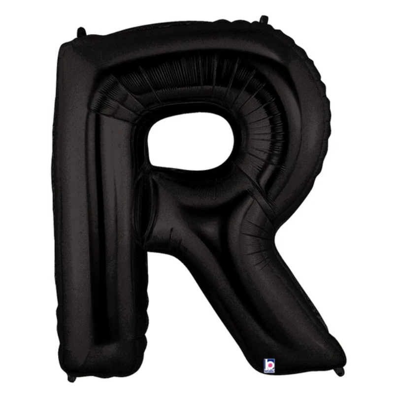 34" Betallic Black Letter Megaloons Foil Balloon | Letters A - Z