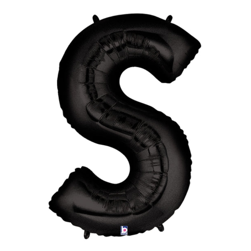 34" Betallic Black Letter Megaloons Foil Balloon | Letters A - Z