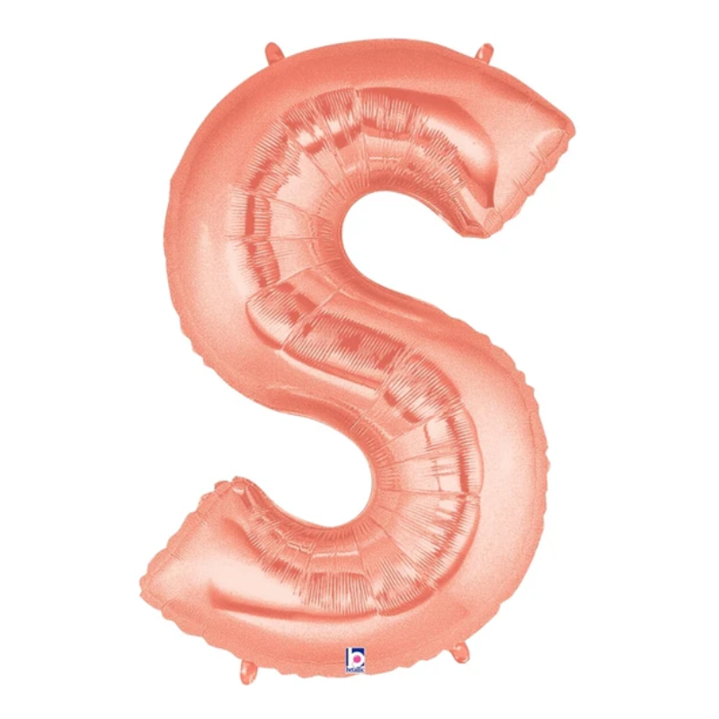 34" Betallic Rose Gold Letter Megaloons Foil Balloon | Letters A-Z