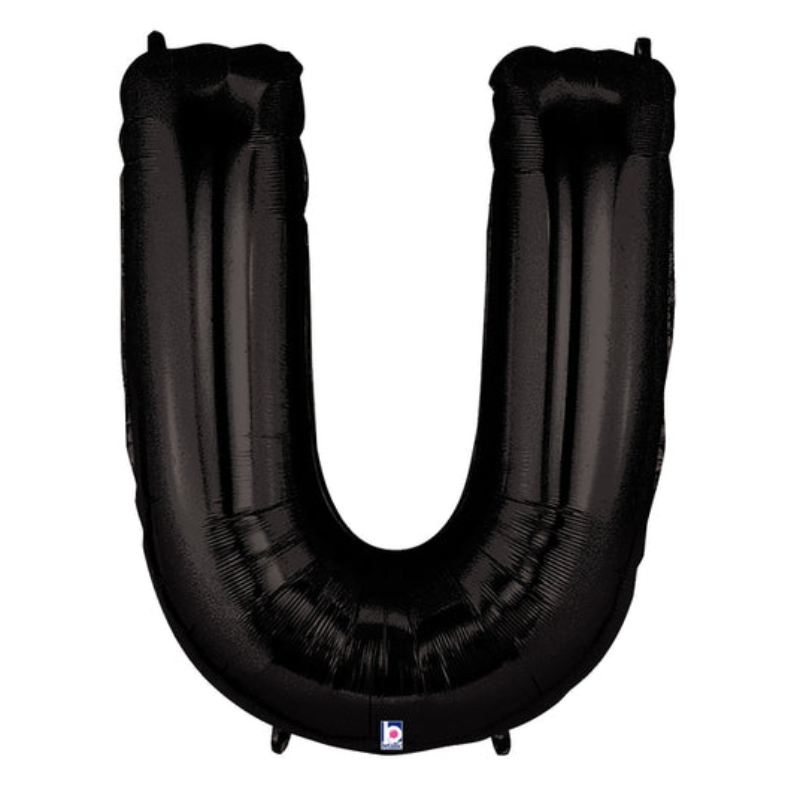 34" Betallic Black Letter Megaloons Foil Balloon | Letters A - Z