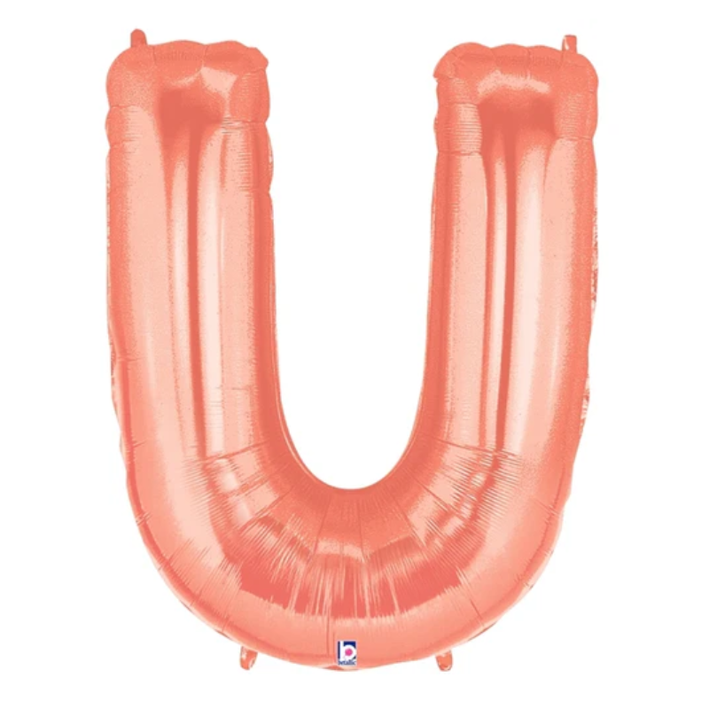 34" Betallic Rose Gold Letter Megaloons Foil Balloon | Letters A-Z