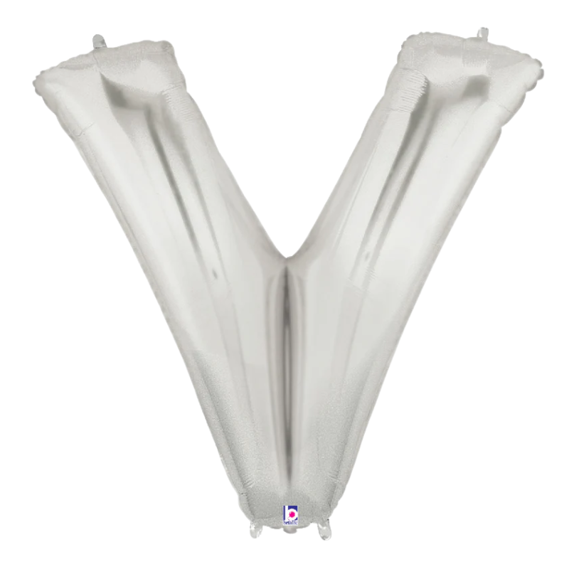 34" Betlallic Silver Letter Megaloons Foil Balloon | Letters A-Z