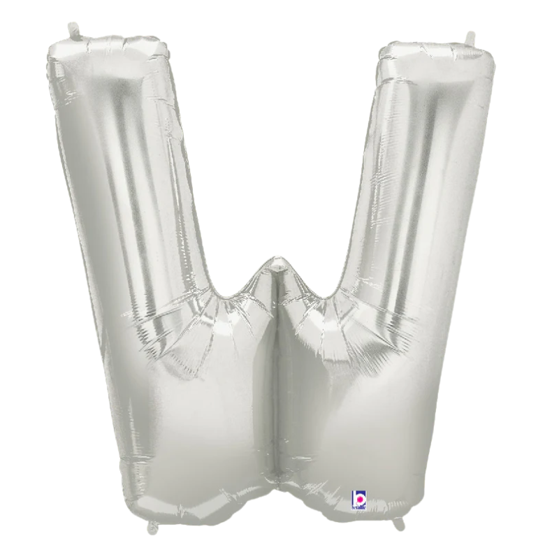 34" Betlallic Silver Letter Megaloons Foil Balloon | Letters A-Z