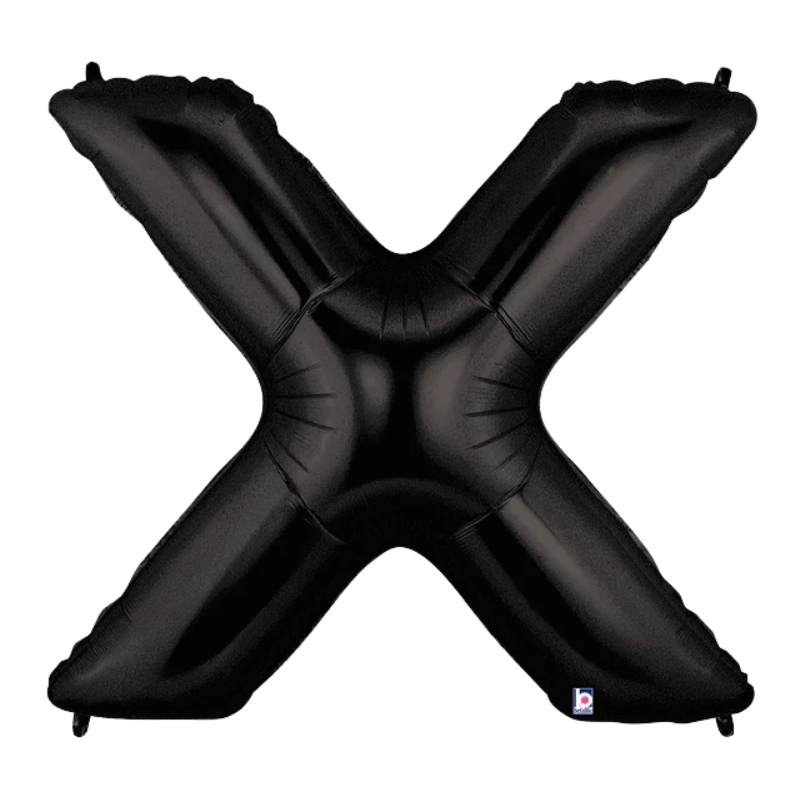 34" Betallic Black Letter Megaloons Foil Balloon | Letters A - Z