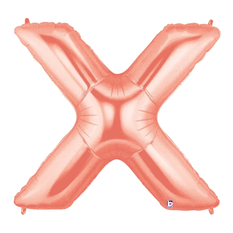 34" Betallic Rose Gold Letter Megaloons Foil Balloon | Letters A-Z