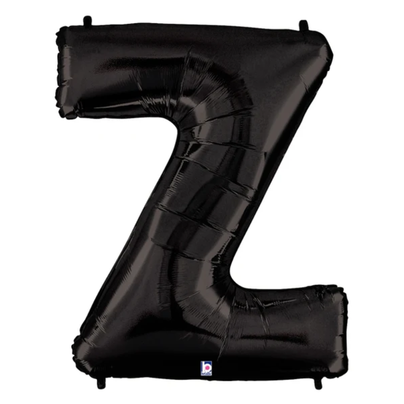 34" Betallic Black Letter Megaloons Foil Balloon | Letters A - Z
