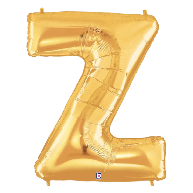 7" | 14"| Globo de papel de aluminio con letras doradas de 40" - Megaloons Letras A -Z | 3 tamaños disponibles