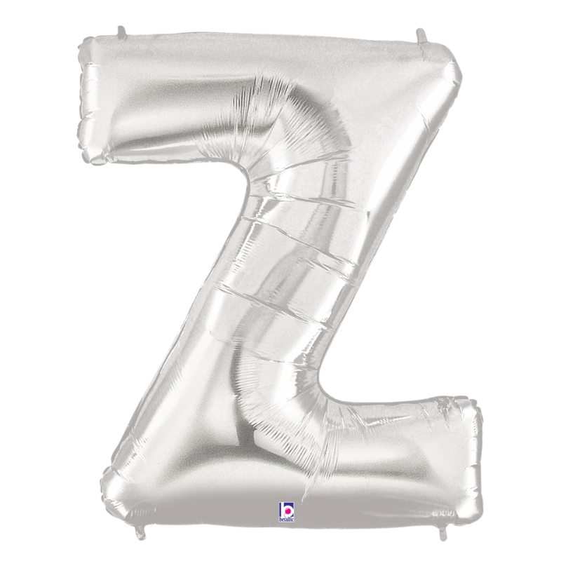 34" Betlallic Silver Letter Megaloons Foil Balloon | Letters A-Z