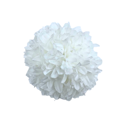 5 1/2" White Artificial Silk Mum - 16 Layer White | 1 count