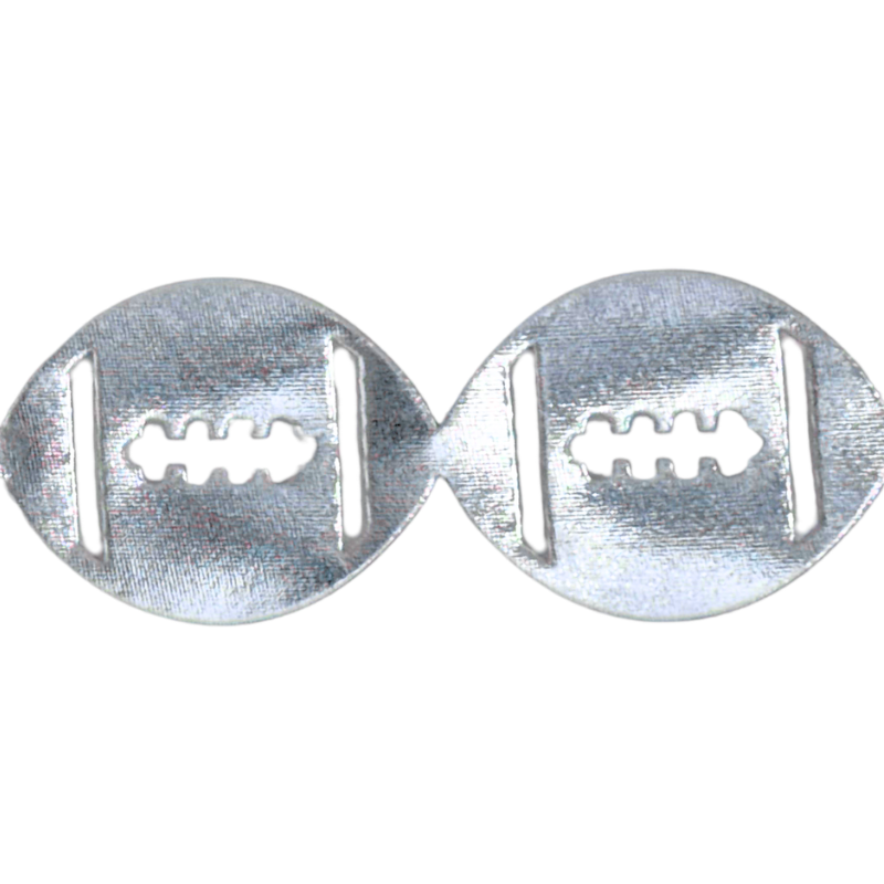 2" Silver Metallic Football Die Cut Ribbon Garland - 2" Wide x 36" Long | 1 Count