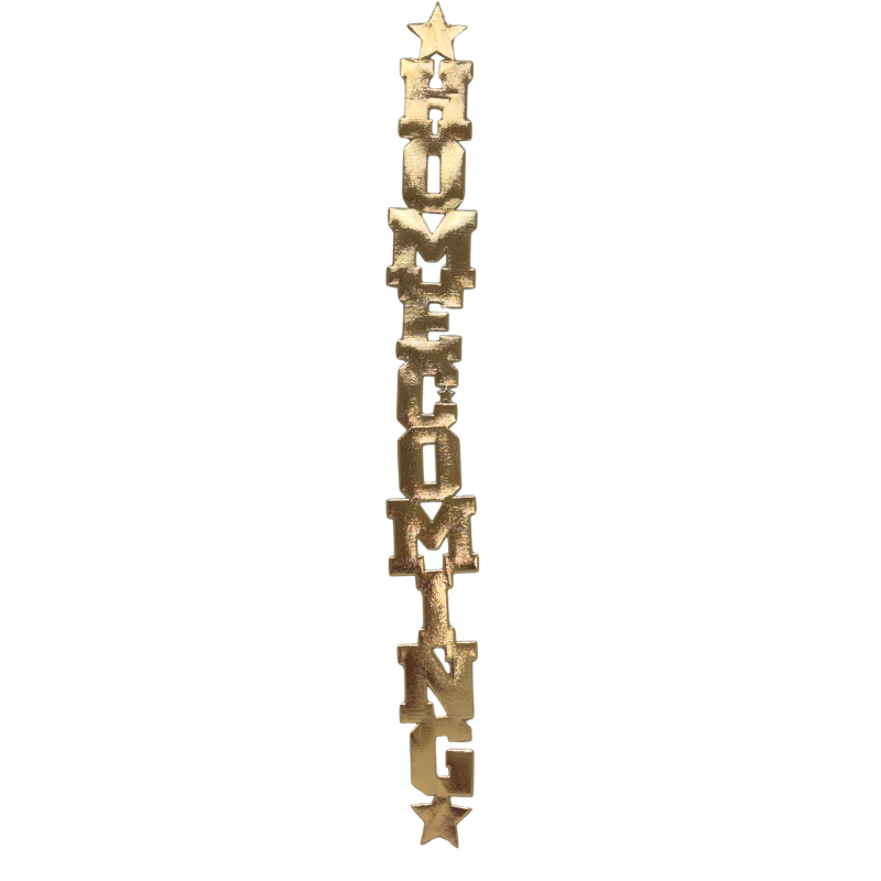 2" Gold Metallic "Homecoming" Die Cut Ribbon Garland - 2" Wide x 36" Long | 1 Count