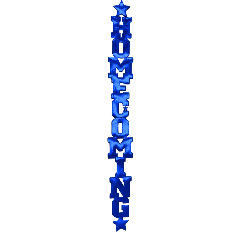 2" Royal Blue Metallic "Homecoming" Die Cut Ribbon Garland - 2" Wide x 36" Long | 1 Count