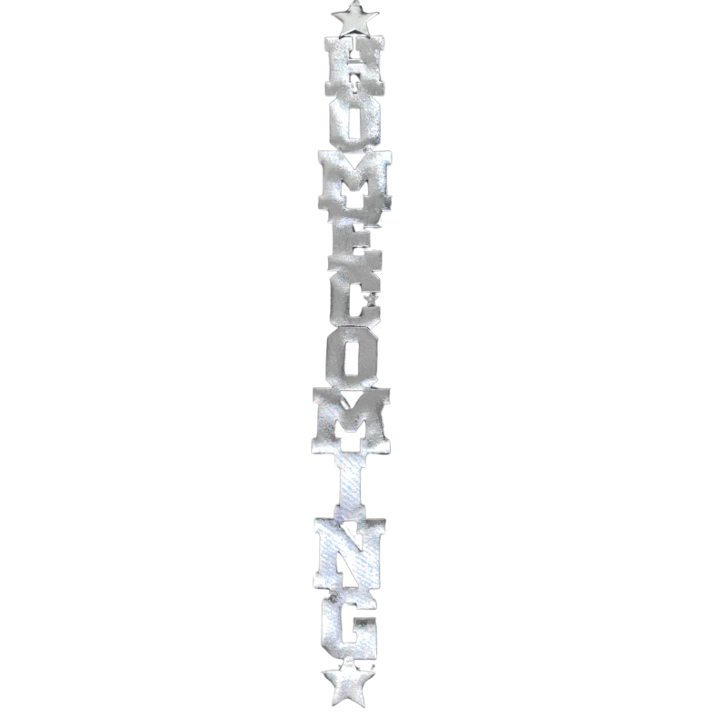 2" Silver Metallic "Homecoming" Die Cut Ribbon Garland - 2" Wide x 36" Long | 1 Count