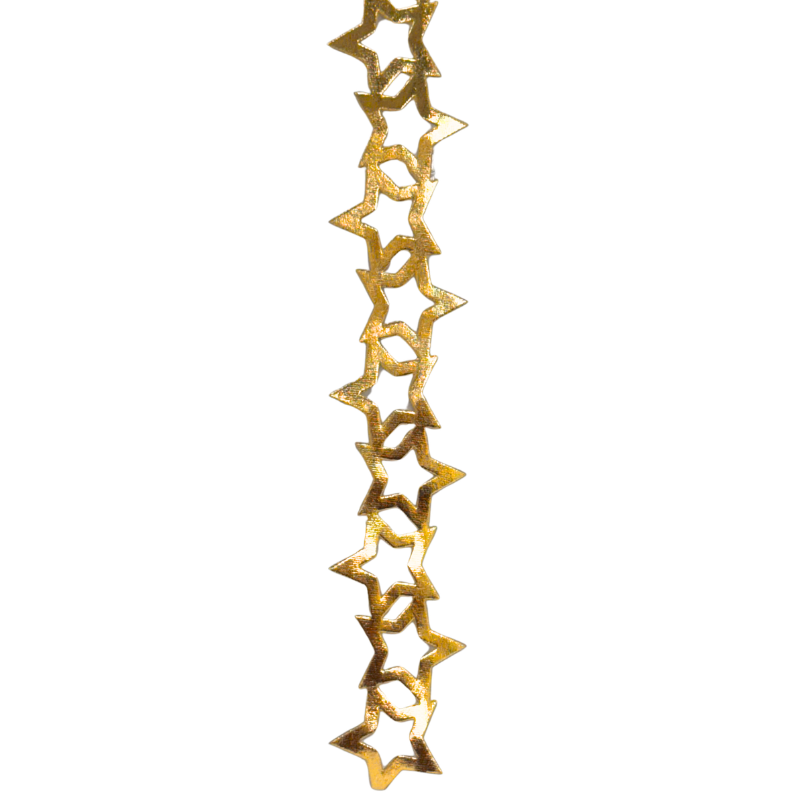 2" Gold Metallic Star Die Cut Ribbon Garland - 2" Wide x 36" Long | 1 Count