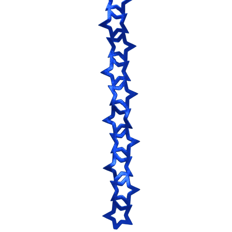 2" Royal Blue Metallic Star Die Cut Ribbon Garland - 2" Wide x 36" Long | 1 Count