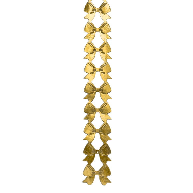 2" Gold Metallic Bow Die Cut Ribbon Garland - 2" Wide x 36" Long | 1 Count
