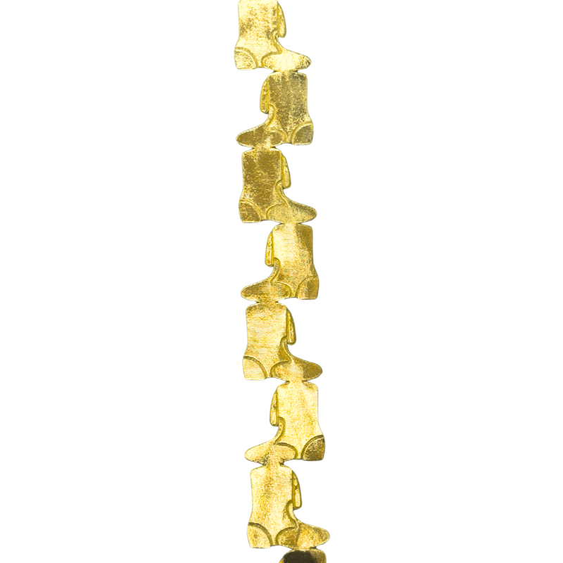 2" Gold Metallic Drill Team Boot Die Cut Ribbon Garland - 2" Wide x 36" Long | 1 Count