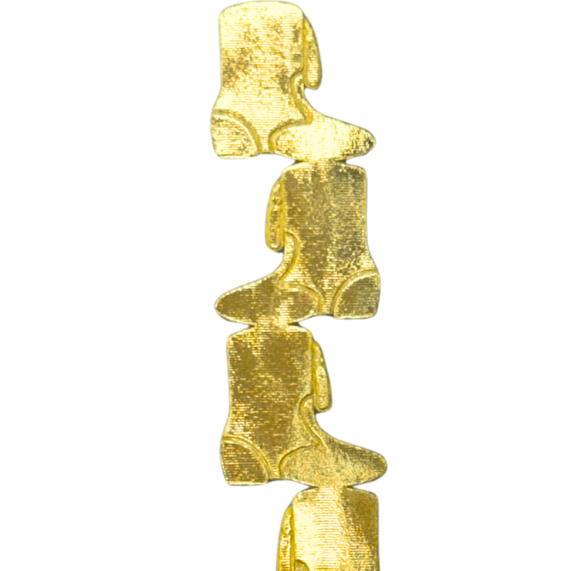 2" Gold Metallic Drill Team Boot Die Cut Ribbon Garland - 2" Wide x 36" Long | 1 Count