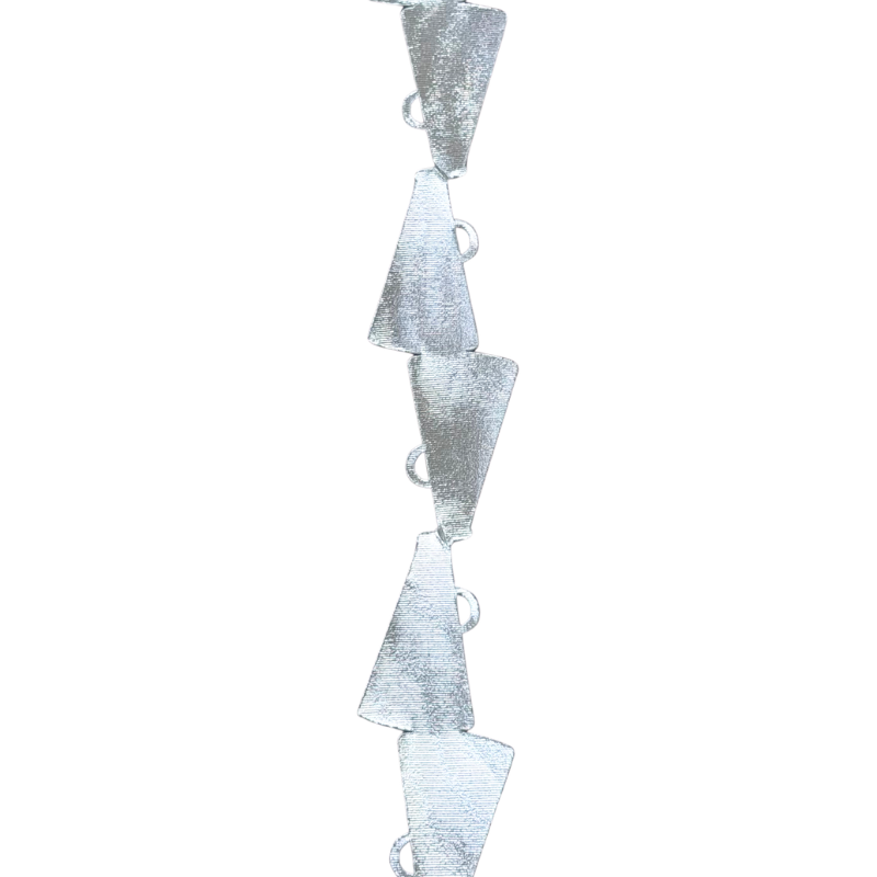 2" Silver Metallic Cheers Megaphone Die Cut Ribbon Garland - 2" Wide x 36" Long | 1 Count