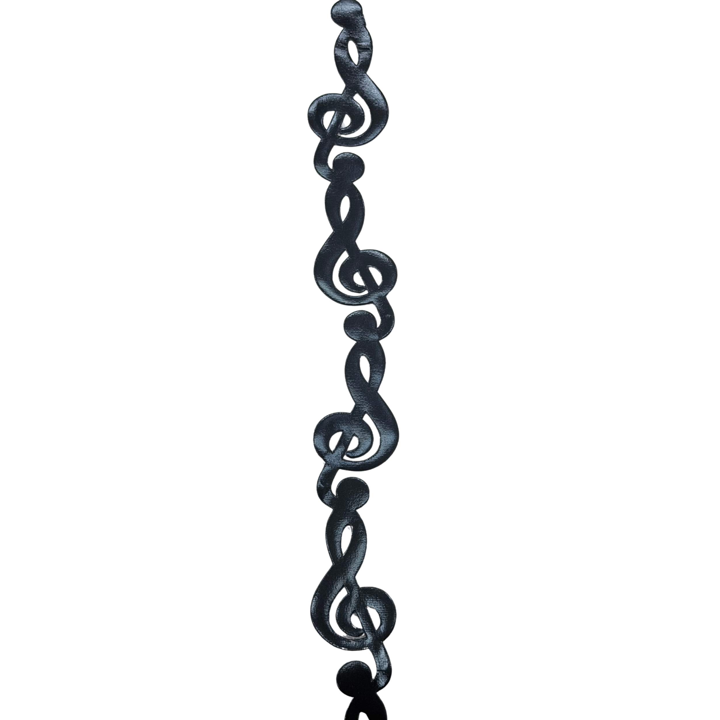 2" Black Metallic Musical Notes Die Cut Ribbon Garland - 2" Wide x 36" Long | 1 Count