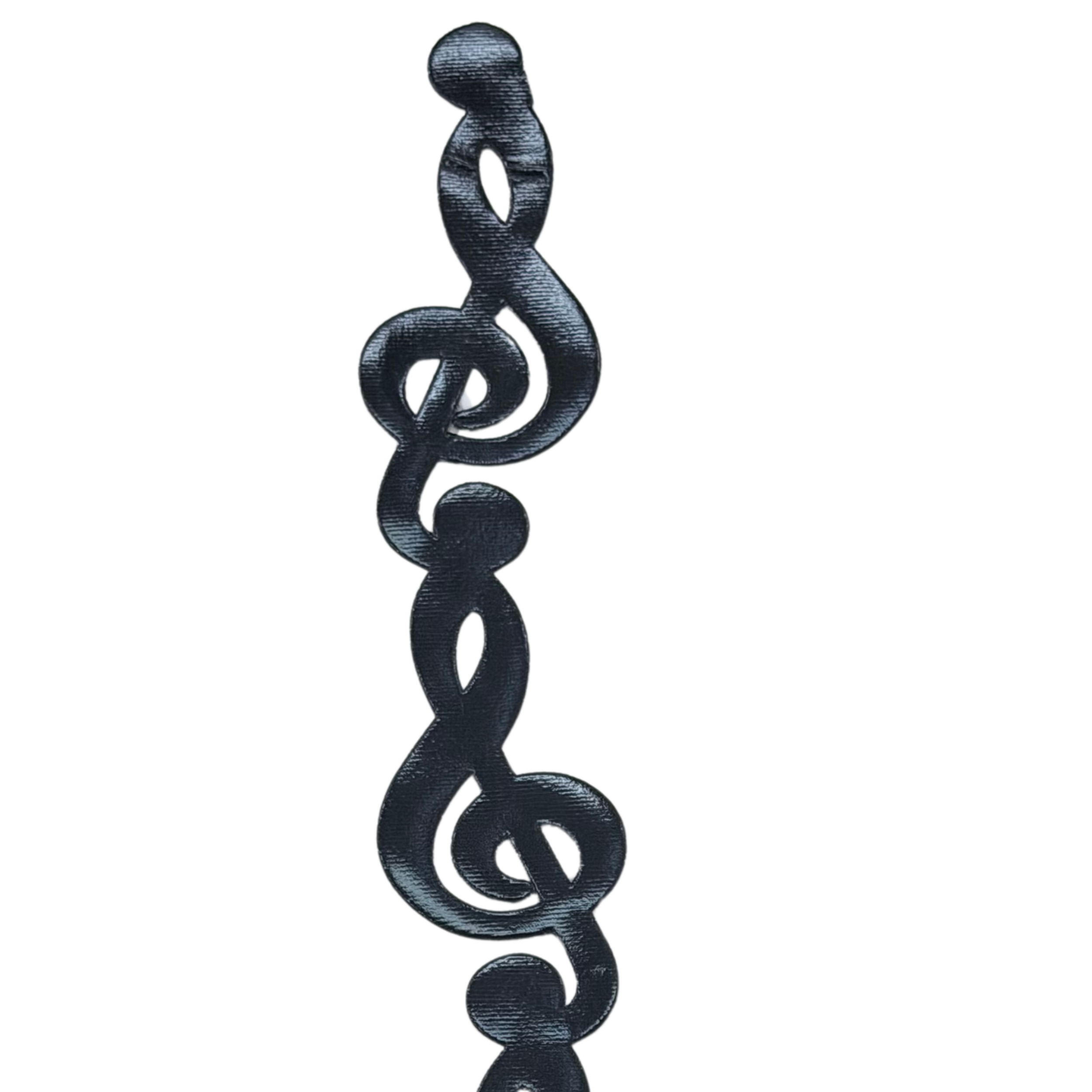 2" Black Metallic Musical Notes Die Cut Ribbon Garland - 2" Wide x 36" Long | 1 Count