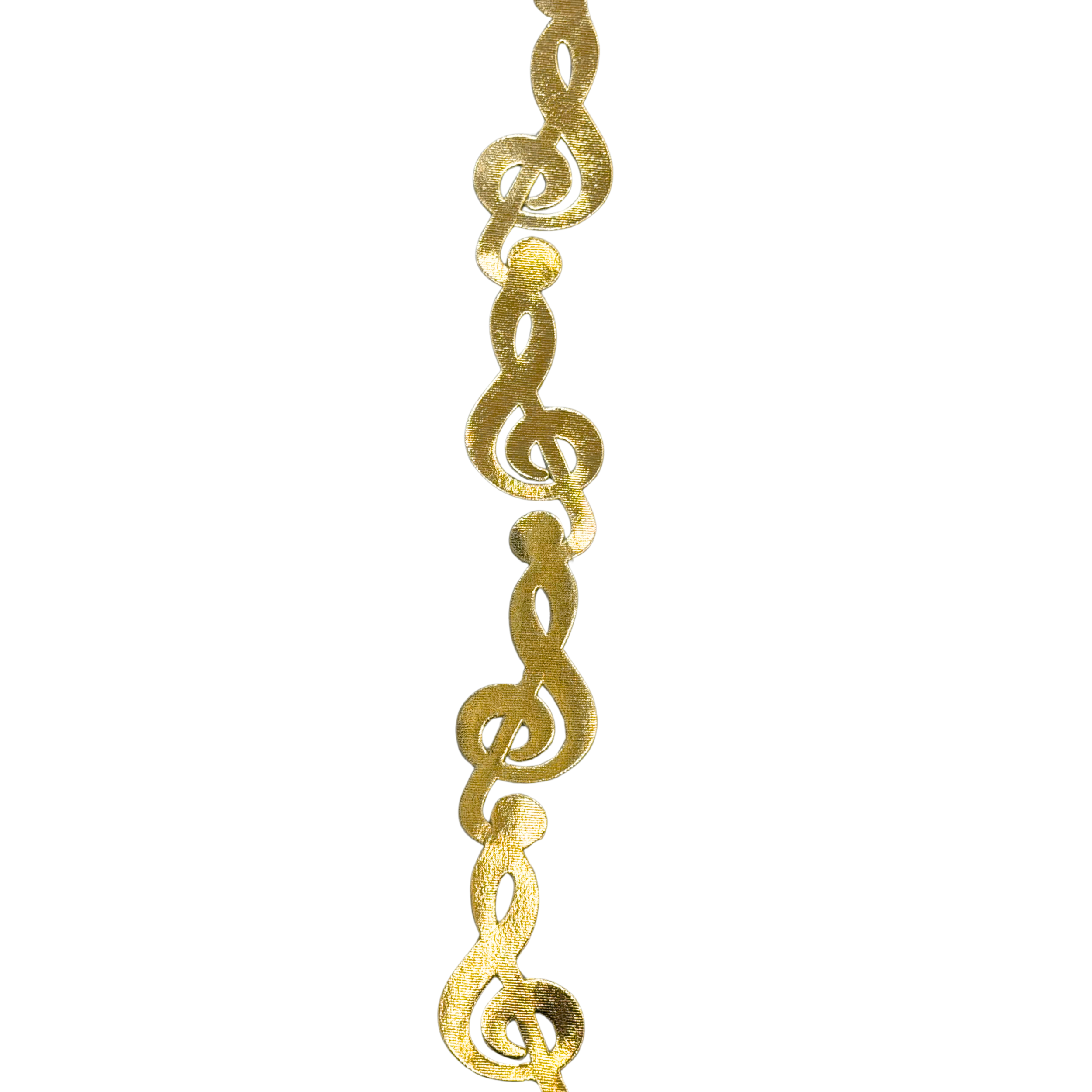 2" Gold Metallic Musical Notes Die Cut Ribbon Garland - 2" Wide x 36" Long | 1 Count