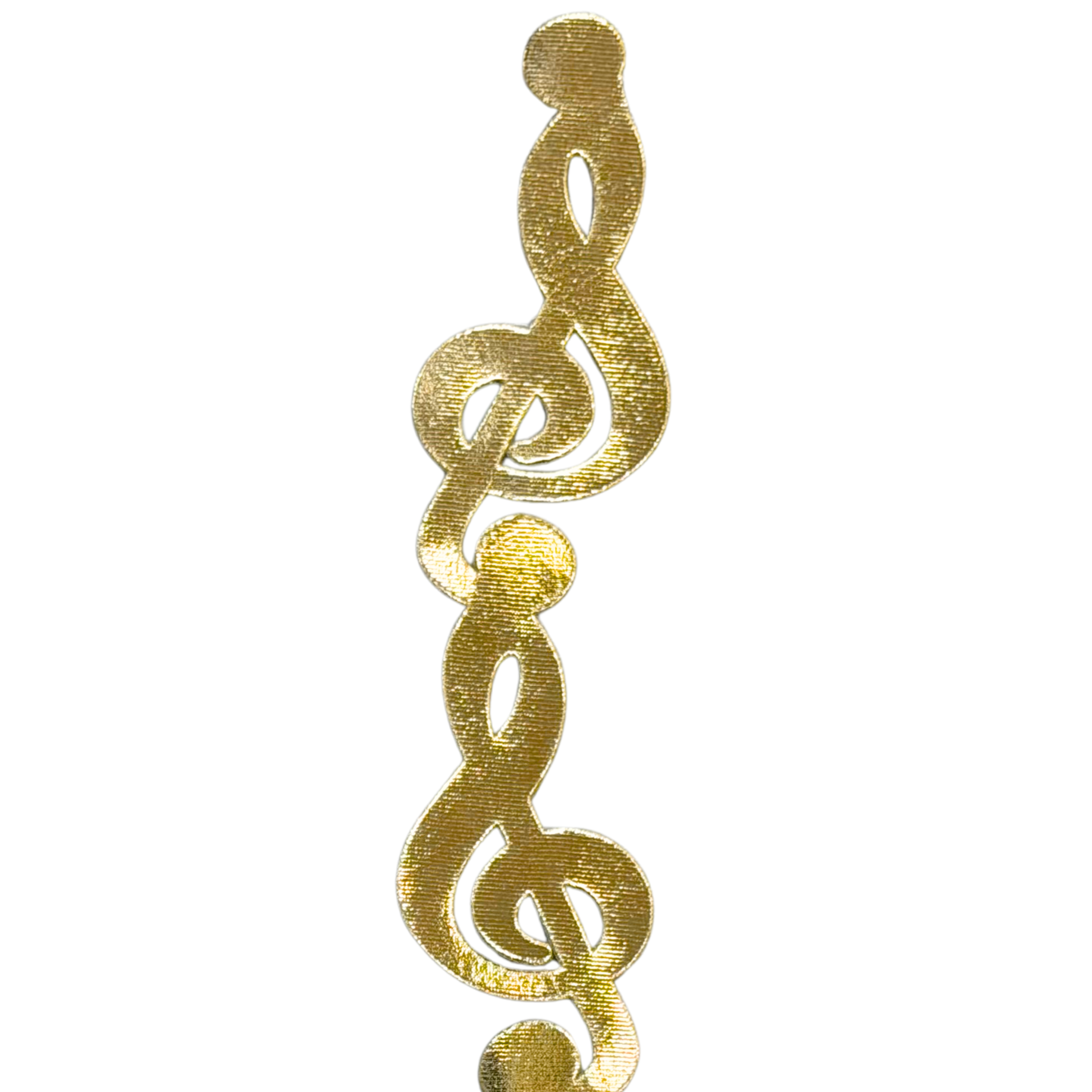 2" Gold Metallic Musical Notes Die Cut Ribbon Garland - 2" Wide x 36" Long | 1 Count