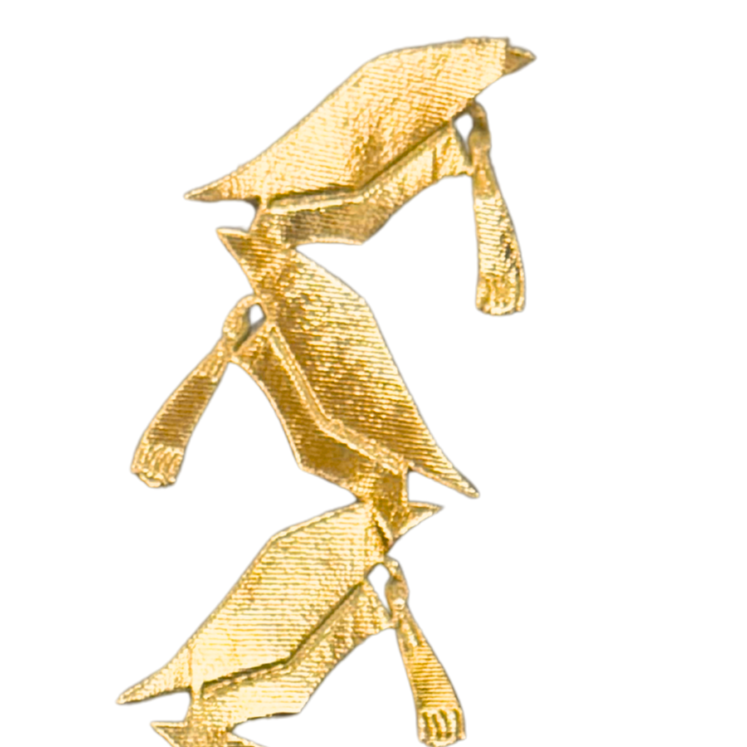 2" Gold Metallic Graduation Caps Die Cut Ribbon Garland - 2" Wide x 36" Long | 1 Count
