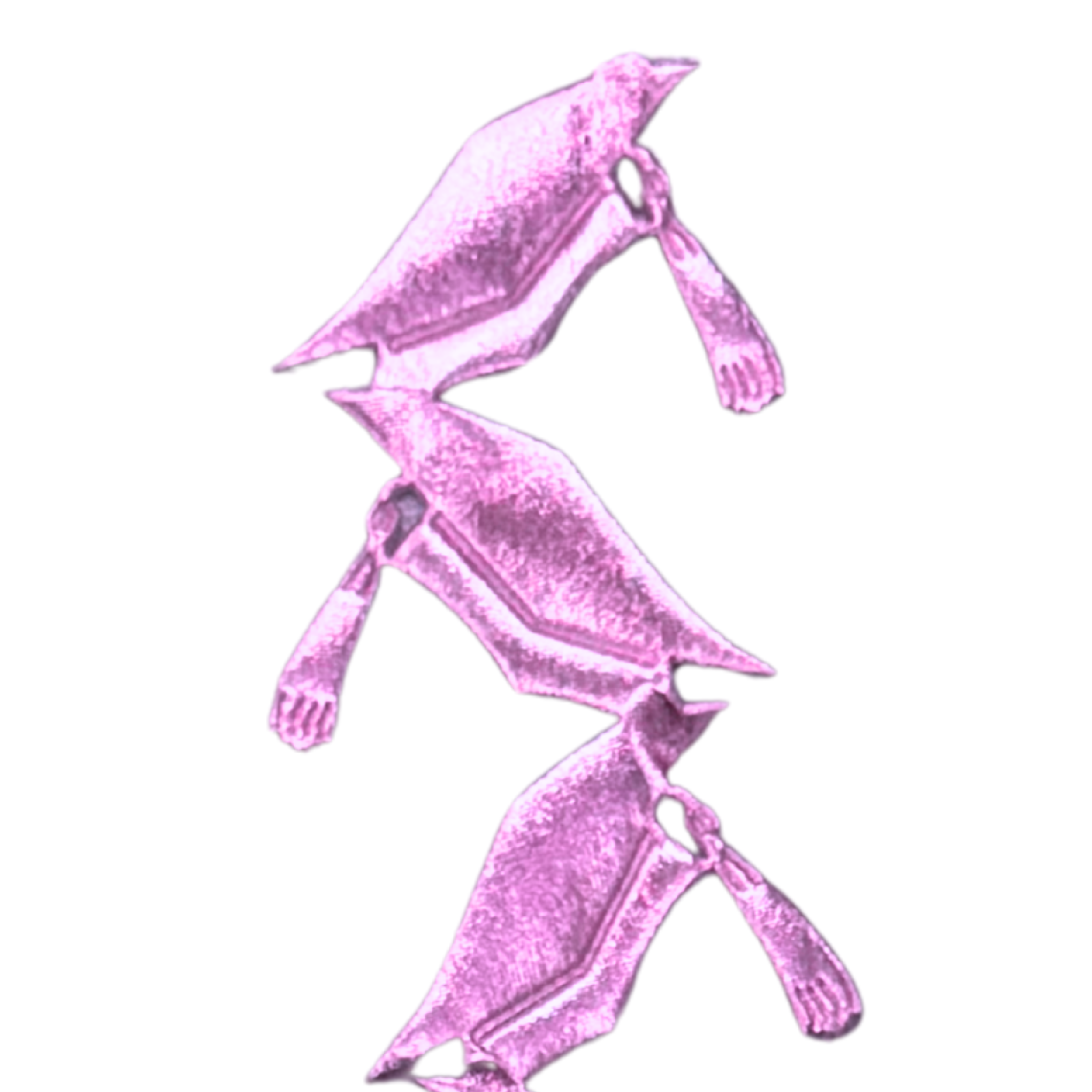 2" Pink Metallic Graduation Caps Die Cut Ribbon Garland - 2" Wide x 36" Long | 1 Count