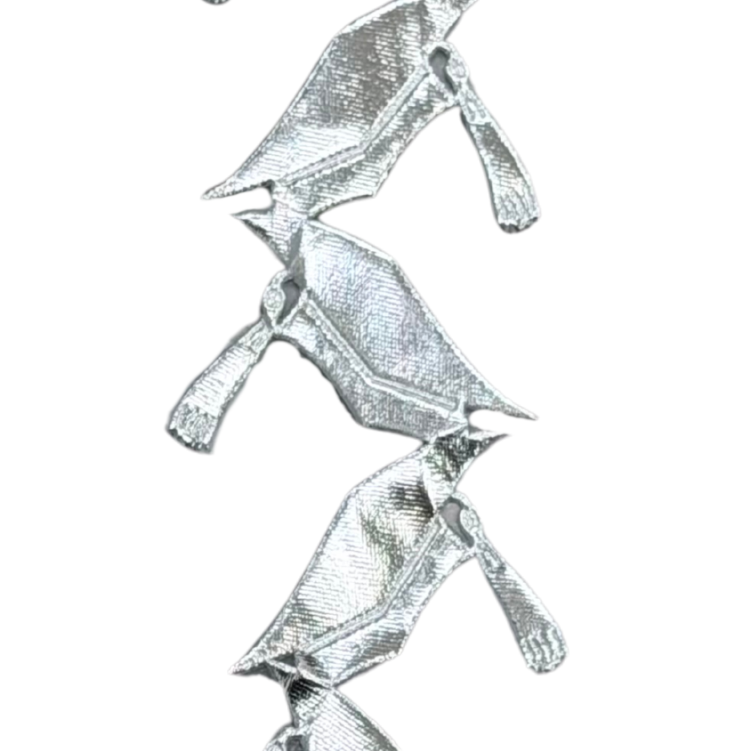 2" Silver Metallic Graduation Caps Die Cut Ribbon Garland - 2" Wide x 36" Long | 1 Count