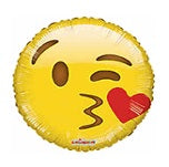 18" Happy Face Kiss Foil Balloon | Buy 5 Or More Save 20%