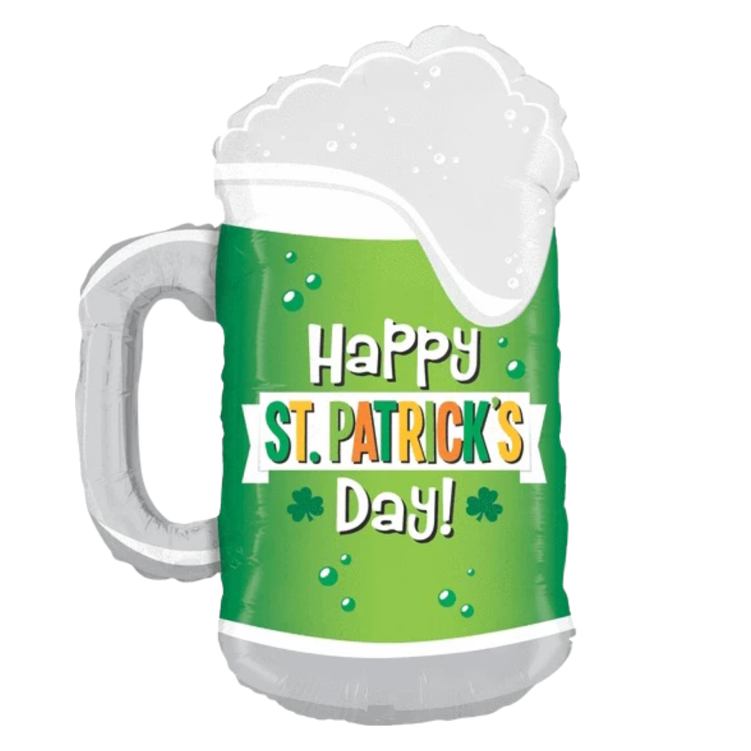 34" Betallic Happy St. Patrick's Day Mug Foil Balloon (P24)