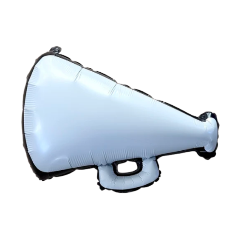 27" Burst Party Co. White Cheer Megaphone Foil Balloon | 1 Count