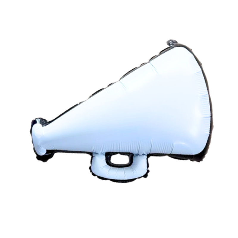 27" Burst Party Co. White Cheer Megaphone Foil Balloon | 1 Count