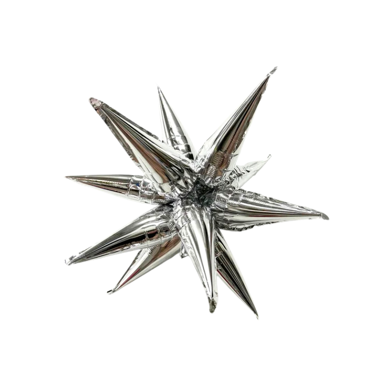 12" Burst Party Co. Mini Silver Starburst Foil Balloon | 1 Count