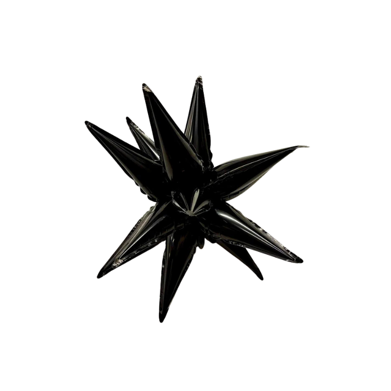 12" Burst Party Co. Mini Black Starburst Foil Balloon | 1 Count