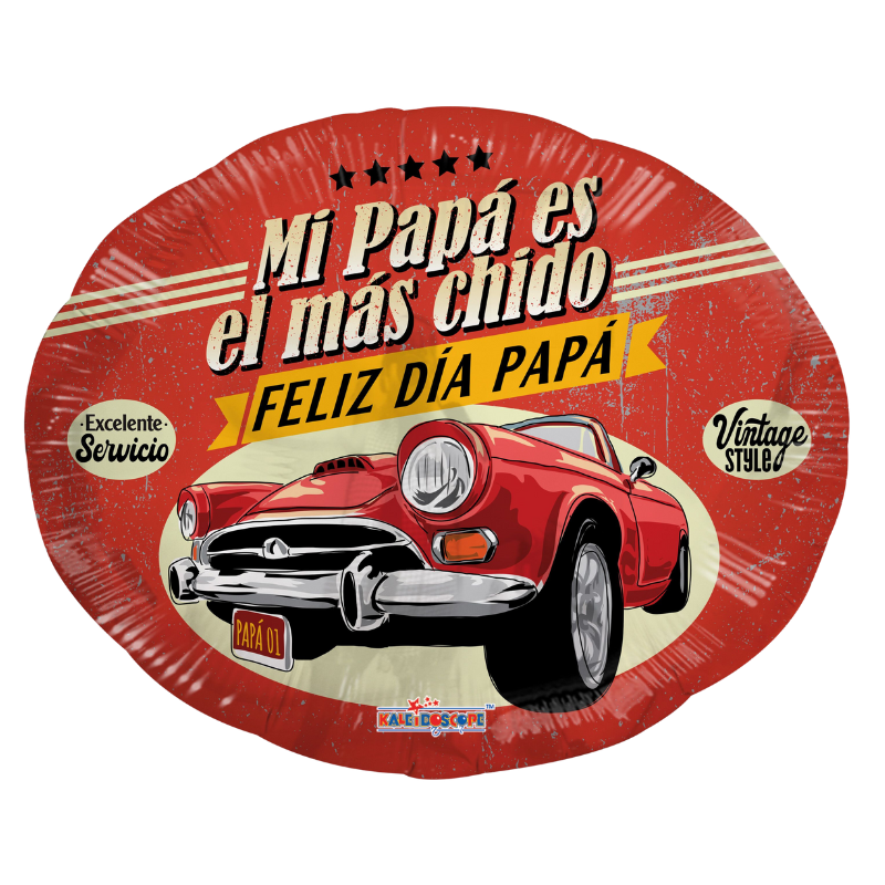 18" Mi Papa Es El Mas Chido Vintage Foil Balloon (P22) | Buy 5 Or More Save 20%