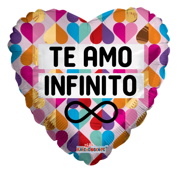 18" Te Amo Infinito Heart Foil Balloon (P17) | Buy 5 Or More Save 20%