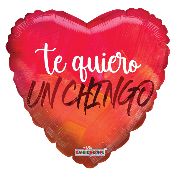 18" Te Quiero Un Chingo Heart Foil Balloon (P17) | Buy 5 Or More Save 20%