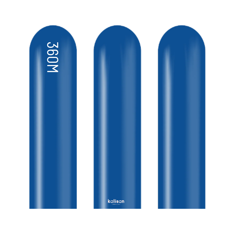 360M Kalisan Standard Dark Blue Nozzle Up Modeling Latex Balloons | 50 Count