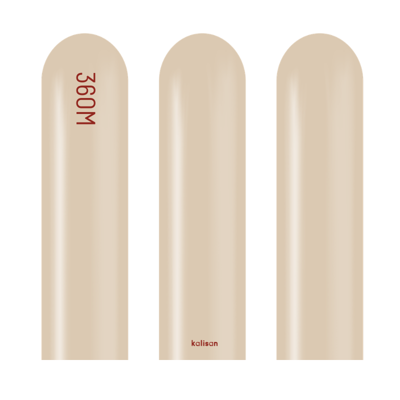 360M Kalisan Standard Hazelnut Nozzle Up Modeling Latex Balloons | 50 Count