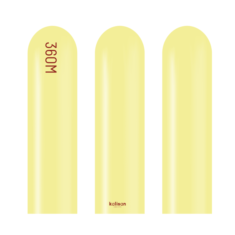 360M Kalisan Macaron Yellow Nozzle Up Modeling Latex Balloons | 50 Count