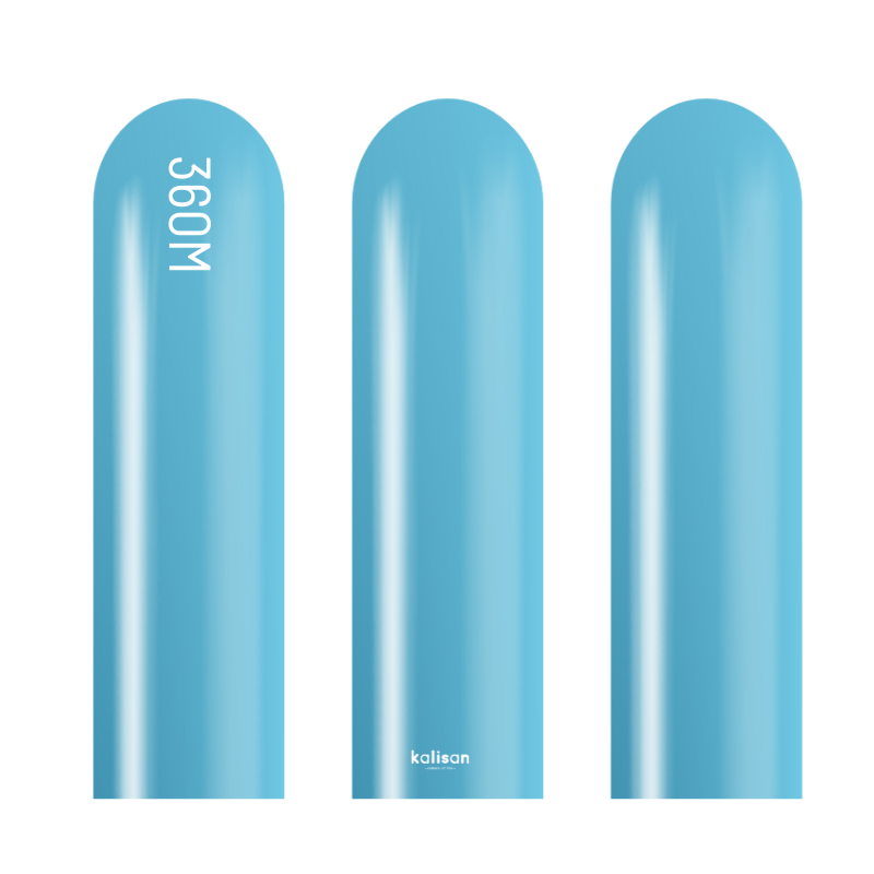 360M Kalisan Mirror Blue Nozzle Up Modeling Latex Balloons | 50 Count