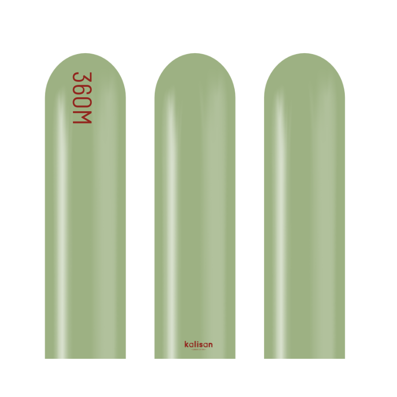 360M Kalisan Retro Eucalyptus Nozzle Up Modeling Latex Balloons | 50 Count
