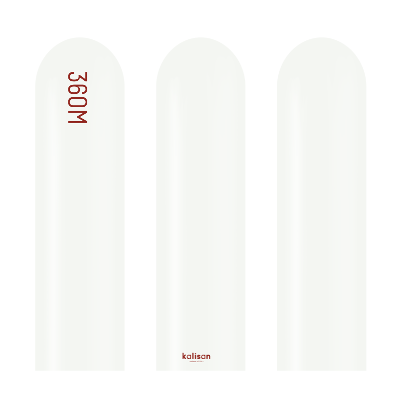 360M Kalisan Standard White Nozzle Up Modeling Latex Balloons | 50 Count