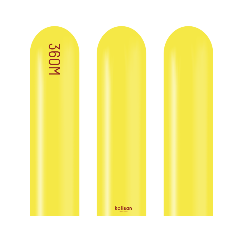 360M Kalisan Standard Yellow Nozzle Up Modeling Latex Balloons | 50 Count